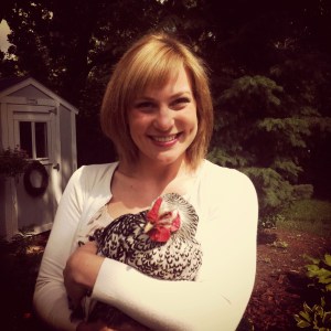 Elizabeth and Coco the chicken