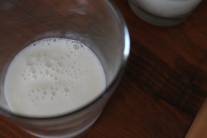 Glass of goat milk
