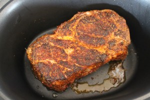Searing pork