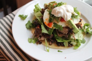 Pork breakfast tostada