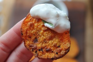 Sweet potato slice in dip