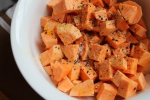 Chopped sweet potatoes