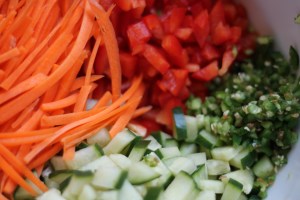 Vegetables with hot peppers